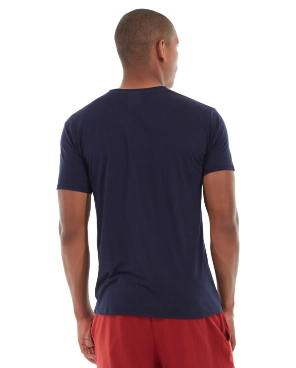 Blue tee rear view