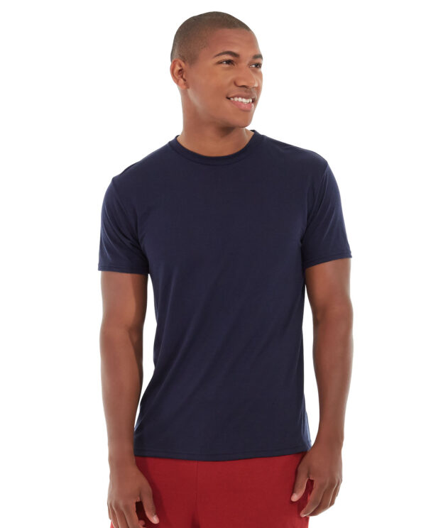Blue tee front view